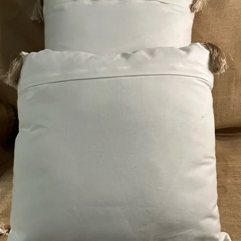 Set Of 2 Beautiful Embroidered Beaded Christmas Tree Pillows